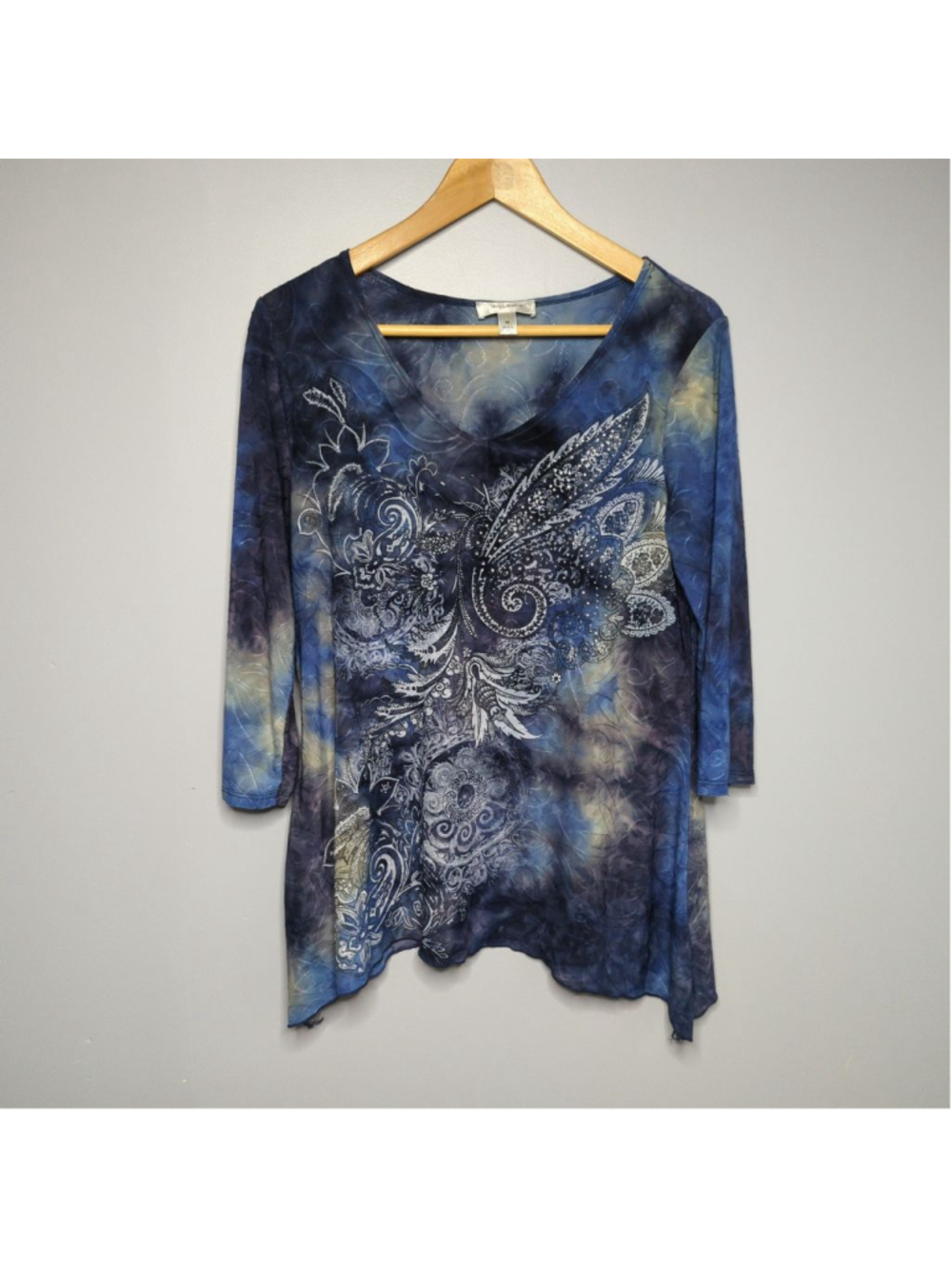 VTG Dressbarn Y2K Paisley Tie Dye Tunic Top Made in USA M